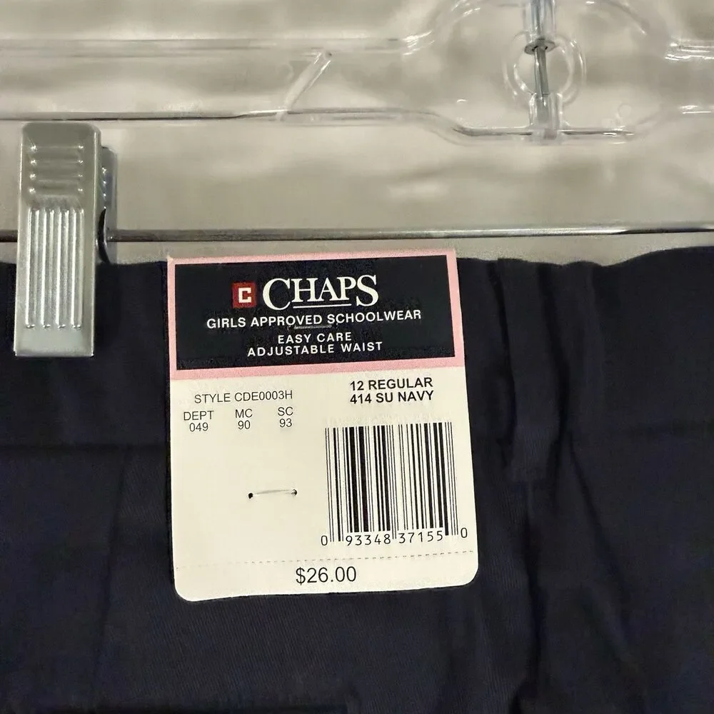 New Chaps Approved Schoolwear Shorts Girls 12 Regular Blue Skinny Bermuda